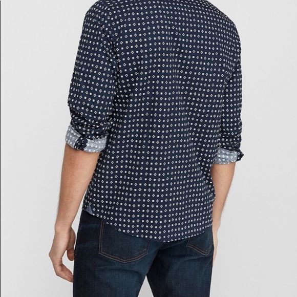 Slim Geometric Print Soft Wash Shirt size large - Picture 2 of 4